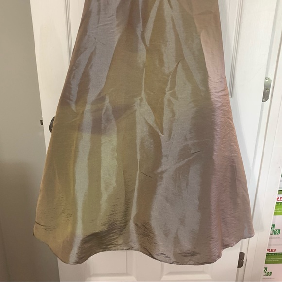 VINTAGE WATTERS & WATTERS Silvery Grey Chrome Bridesmaid Dress Formal Gown Sz 0 - Picture 7 of 16